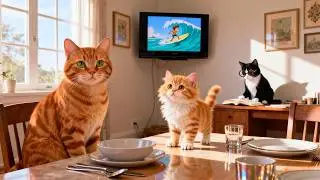 🐾Ежедневные приключения семьи рыжих кошек: мама и котёнок исследуют город!✨