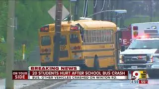 20 students injured in school bus crash