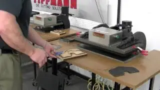 Tippmann Clicker Steel rule die cutting press cutting plastic using a .937 steel rule die