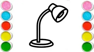 How to Color a Table Lamp Step by Step || Easy Drawing for Kids 