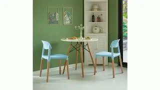 QI004222 - Modern Plastic Dining Chair Open Back with Beech Wood Legs