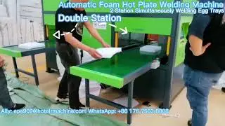 EPE Foam Egg Trays Bonding - PE Foam Welding Machine 2-Station Zotefoam Hot Plate Welding Machine