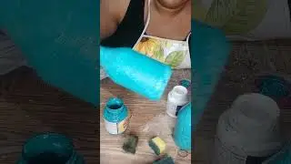 #decorando garrafas de vidro no dia de hoje 