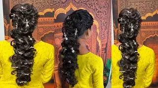 Simple hairstyle for wedding function || Massy braid for bridal @Shilpamakeover7582 #hairstyle 