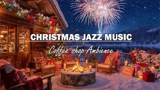 Warm Christmas Evening Jazz 🎄 Snowfall Outside a Cozy Coffee Shop