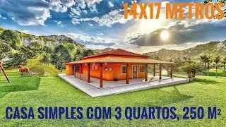 Casa de Campo simples, avarandada com 3 quartos