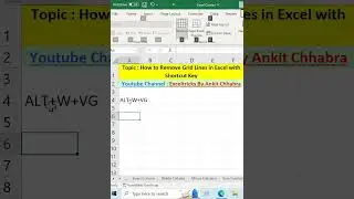How to Remove Grid Lines in Excel with Shortcut Key