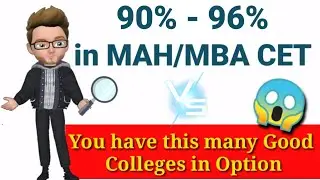 Колледжи MAH CET варьируются от 90% до 96% | Важное видео о MBA/MMS для среднего балла экзамена MBA CET
