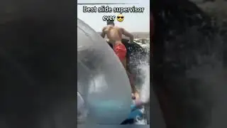 Launching kids down a water slide like a boss #shorts