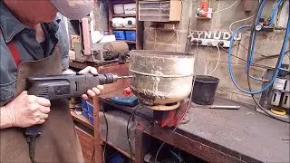 Making a metal melting furnace from a 10 kg LPG gas cylinder - part 3