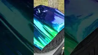 Testing and practice with chrome color shift #automotivewraps #rimwrap #partialwrap #chrome