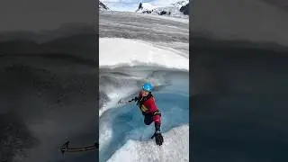 swimming in a glacier in alaska 🤭🥶