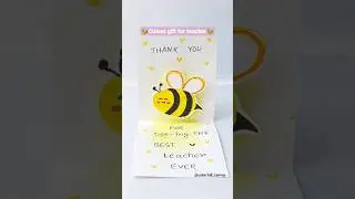 diy CUTE pop-up card for TEACHER🐝#diy#gift#art#handmade#teacher#teachersday#popupcard#shorts#craft