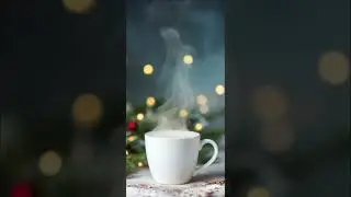 Christmas Smooth Jazz Silent Night | Coffee Cup Steam Smoke Cozy Calm Winter Ambience | Study Relax