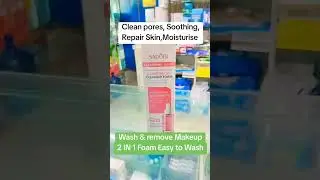 Wash & remove Makeup 2 IN 1 Foam Easy to Wash.Clean pores, soothing, repair skin, Moisturise