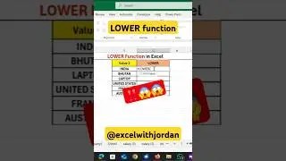 Lower Function#excel #excelhacks #excelhacks #exceltips #exceltricks #365 #shortvideo #shorts #short