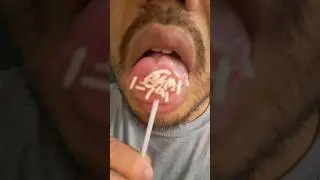 ASMR Lips Lollipop With White Sprinkles eating sounds mukbang #youtubeshorts  #shorts