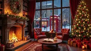 London Winter Jazz Caf&eacute; ❄️ Gentle Piano, Cozy Fireplace, and Calm Ambience for Work & Study