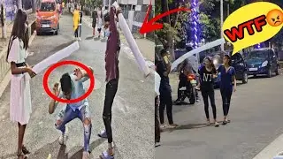 Foam Stick  Prank on Cute 🤫Girls 😍