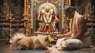 Dog goes to temple for blessings of lord ram. #temple