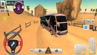 Modren Bus Simulator Gameplay orange bus Driving Egypt Route off roads Driving Challenge 🏆High speed