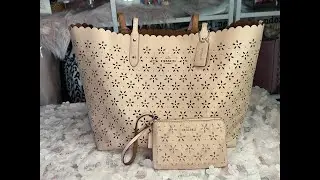 WIMB/Coach laser cut glitter peach rose city tote 🍑🌸🌺✨🌟