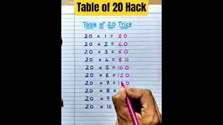 Table of 20 trick|table of 20 hack|20 Table trick|20 Table hack|Multiplication table of 20 trick