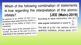 Which of the following combination of statements is true regarding atomic...| Doubtify JEE