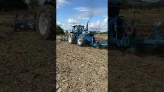 Ford 8730 powershift tractor with front & rear reversible ploughs #fordtractor #ploughing