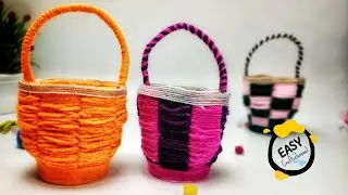 Crafty Storage Solutions: DIY Basket with Woolen Thread and Paper Cups