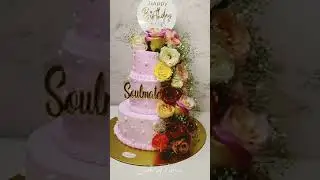 Three tier Cake #shorts Birthday Cake | Mixed Fruits| Decorated With Fresh Flowers |CAKE A LISHIOUS