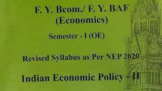 Indian Economic Policy II |Fybcom sem1 nep| Fybaf sem1|Imp Question| Mumbai University CDOE Exam