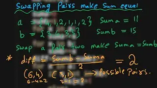 6.Swapping pairs make sum equal | Hashing | Python | GFG | Must Do Coding Interview Questions