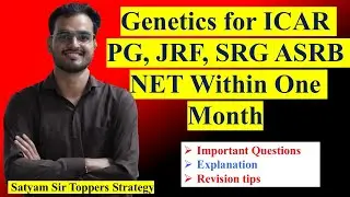 Genetics Most Important MCQs | ICAR JRF, SRF, PG, PREPG, ASRB NET  | GENETICS  PYQs BY SATYAM SHARMA
