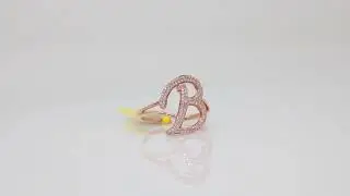Natural Diamond 14kt Rose Gold Letter 