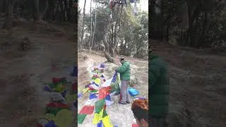 Hanging Prayer Flags for Spiritual and Environmental Well-being | Shorts | GS Travel Vlog