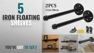 Top 10 Iron Floating Shelves [2018 ]: KINGSO 1PCS 11'' Industrial Black Iron Pipe Shelf Bracket,