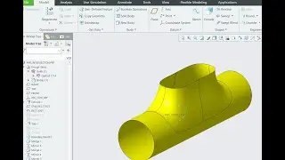 Creo modeling pipe intersections || Surfacing ||