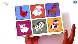 MiniLeaves Wooden Puzzle Farm Friends 6 2 Piece Animal Puzzles