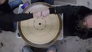Crokinole game condensed to 9 and a 1/2 minutes