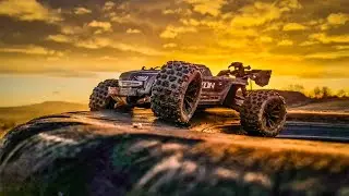 Arrma Kraton EXB 6s Hobbywing Max6 1650kv rc car getting a beatdown in the quarry GoPro onboard