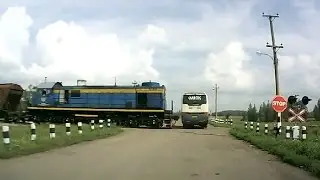 Russian  Train Crashes  -  Car Crash Train Compilation