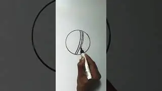 how to draw a cricket ball #ytshorts #art #easydrawing #drawing#shorts #cricket #ball #games#lineart