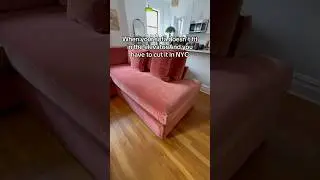 Couch doesn&rsquo;t fit in the elevator ￼ #nyc #movinghacks #moving