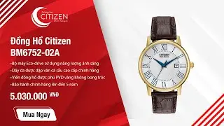 Cận Cảnh Đồng Hồ Citizen Nam D&acirc;y Da Eco-Drive BM6752-02A