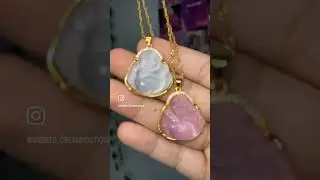 Gold Real Jade Stone Buddha Necklace✨💫⎮ For Sale🛍 ⎮ Shop at: barbiesdreamboutique.com
