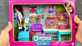 ASMR Barbie Chelsea Vet Playset Unboxing and Review