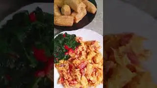 plantain egg sauce with spinach#short
