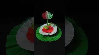 26 January craft ideas with paper।Paper Flag design flower making  ideas।Flag making with paper।