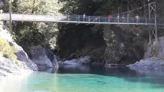 Bridge Jumping at Blue Pools Haast Pass, South Island, New Zealand